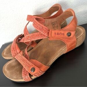 Taos Footwear Trulie Terracotta Leather Sandals Adjustable Strap 40 EU